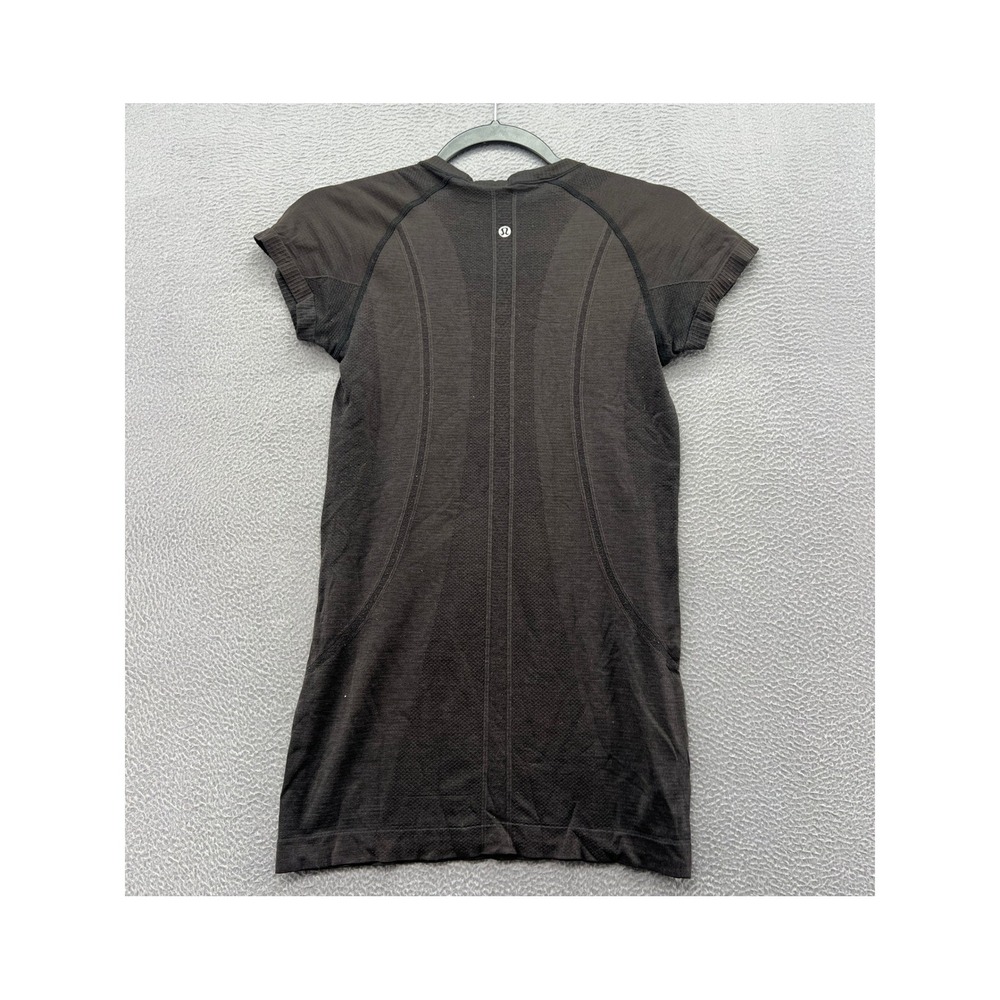Lululemon Swiftly Tech Short Sleeve Crew Athletic Shirt Black Gray Women Size 4 - Picture 5 of 8